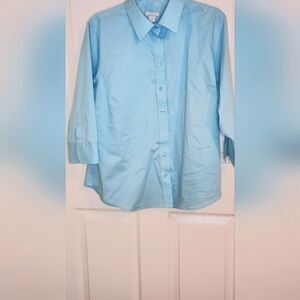 Lady Hathaway XL Blue 3/4 Sleeve Cotton Blend Buttons Up Women’s Shirt
